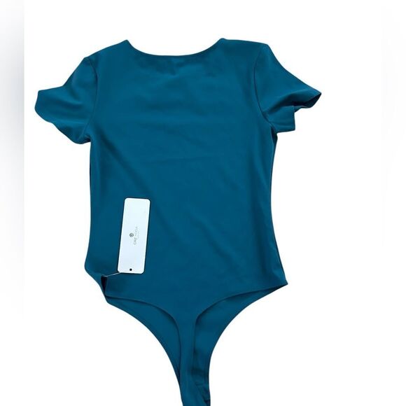 CRZ YOGA Cotton Crew Neck Short Sleeves Bodysuit, Borealis Green, Small, NWT - Picture 5 of 9